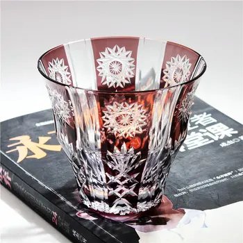 Japāņu Edo samazināt kristāla glāzes gari viskija glāzes roku darbs creative sadzīves dekoratīvās dāvanas