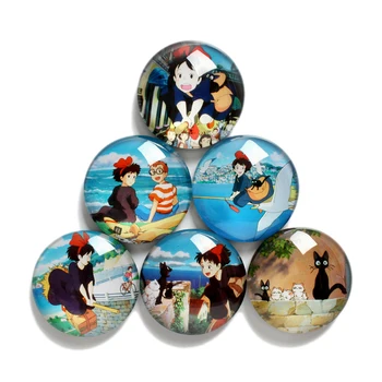 6pcs/daudz Kiki ' s Delivery Service anime attēls stikla pērle, ledusskapis magnēti prefekts kvalitātes klasiskās multfilmas rotaļlietu mājas rotājumi
