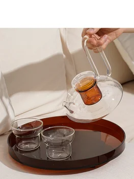 Karstumizturīga Stikla Kombucha Tējkanna Ziemeļvalstu Tējas Set Home (Sākuma Pēcpusdienas Tēju Komplekts