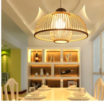 Piekariņu Gaismas Restorāns lampas vienkārši radoši guļamistaba gaismas bambusa Japāņu, Ķīniešu laternu kulons lampas modernās istabas LU728316